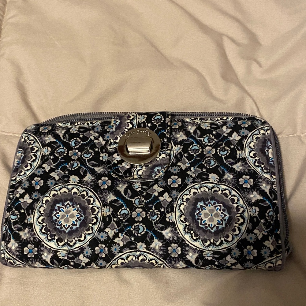 Vera Bradley Black and Blue Medallion Wallet